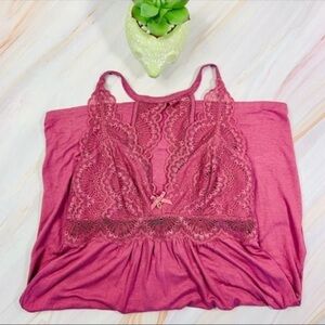 Thalia Sodi Lace Bodice Knit Chemise SZ M